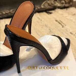 Cult of Coquette Black Textured Heels